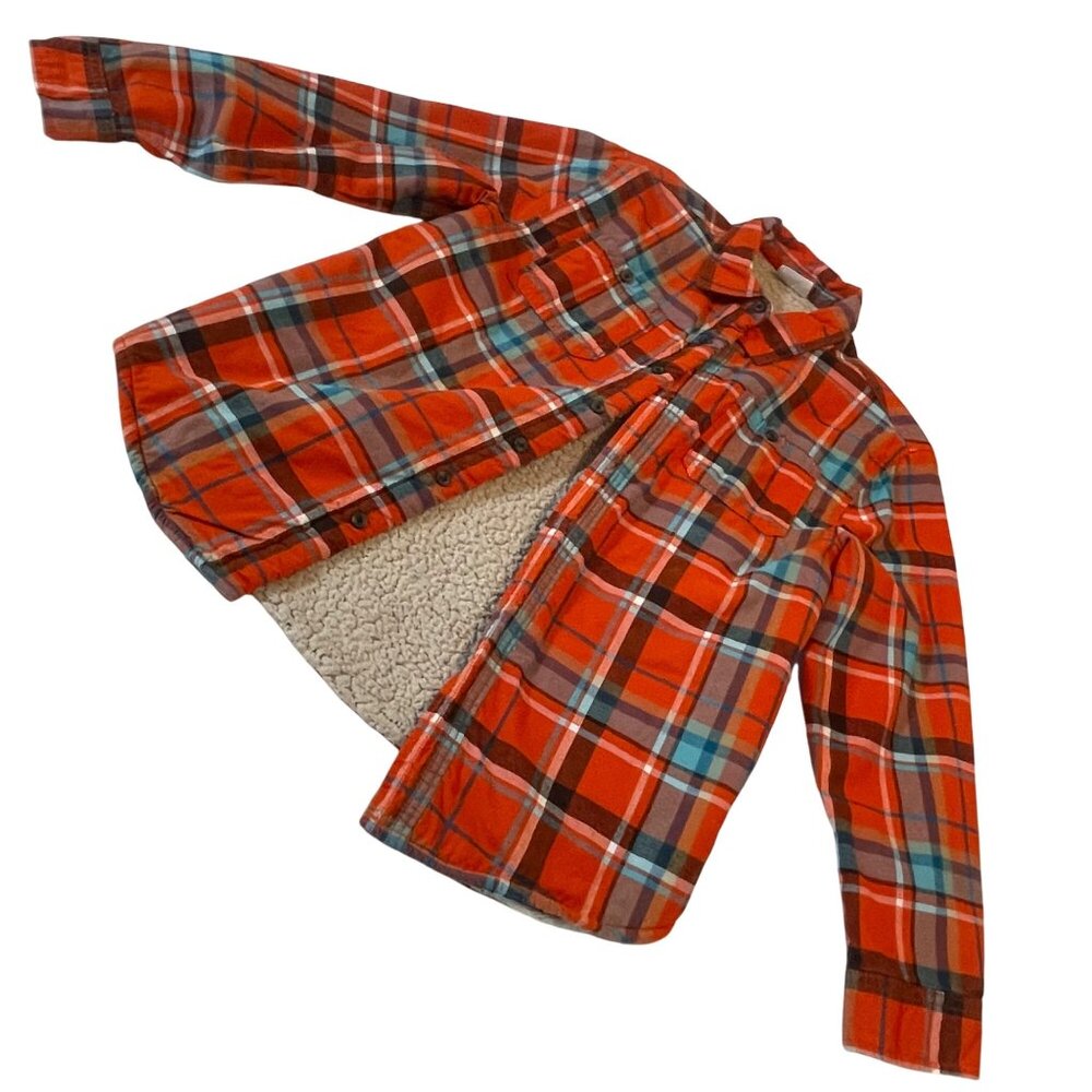 Crazy 8 Boys Plaid Faux Sherpa Fur Lined Shirt Jacket XL (14) - Picture 3 of 12